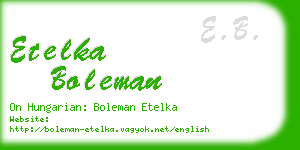 etelka boleman business card